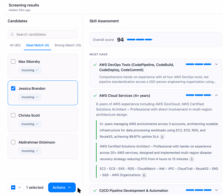 Recrutons — des agents qui exécutent les tâches de recrutement.